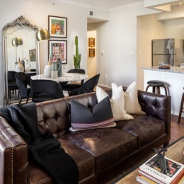 Open space living area with natural lighting